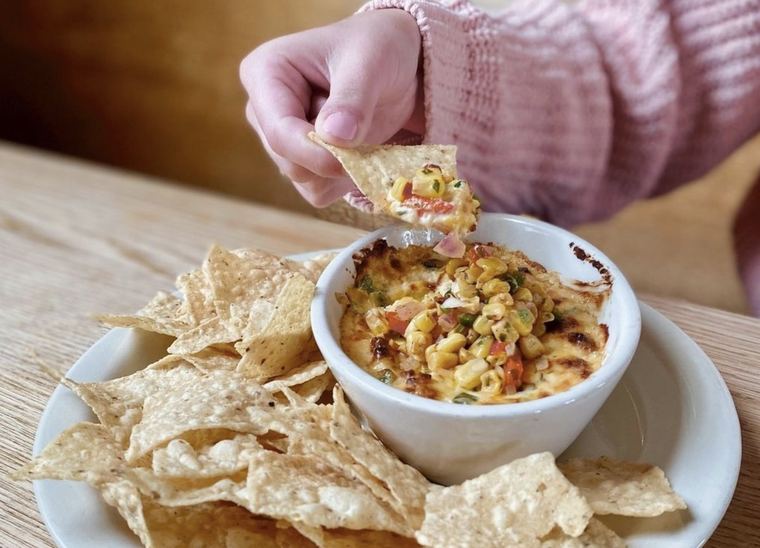 Smoked chicken dip and tortilla chips