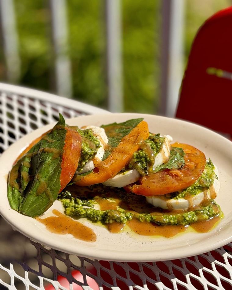 Heirloom tomatoes and fresh mozzarella