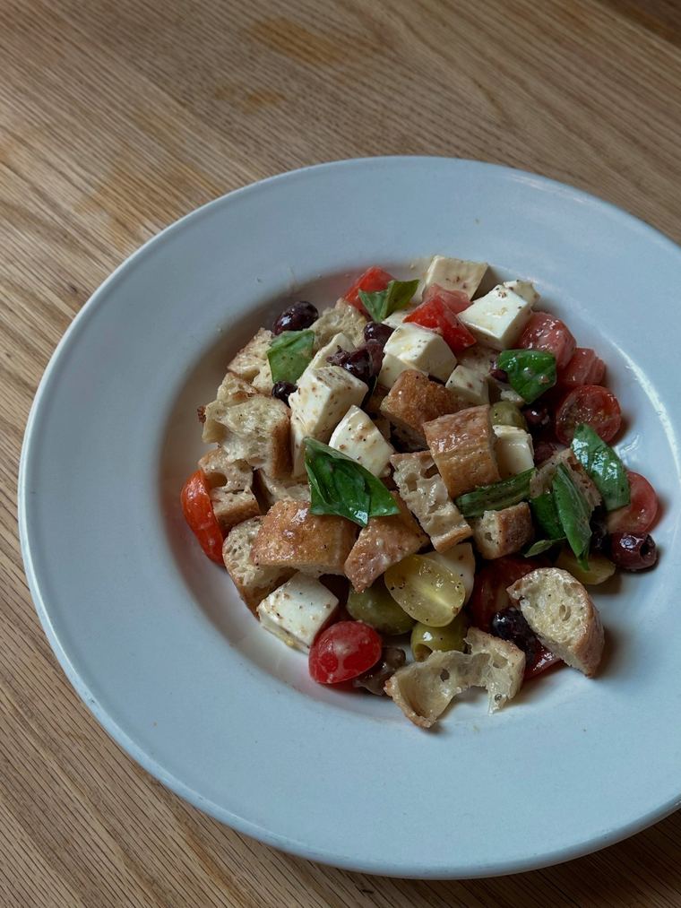 Tomato bread salad, while the season lasts